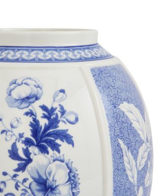Blue Italian Flowers 10" Vase