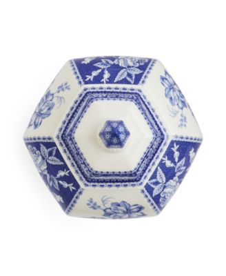 Blue Italian Floral Ginger Jar