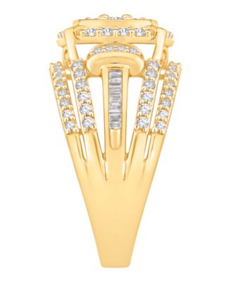 Diamond Multirow Cluster Ring (1 ct. t.w.) in 14k Yellow Gold