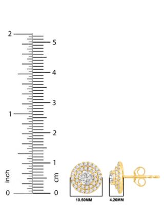 Diamond Halo Stud Earrings (1-1/3 ct. t.w.) in 14k Yellow Gold