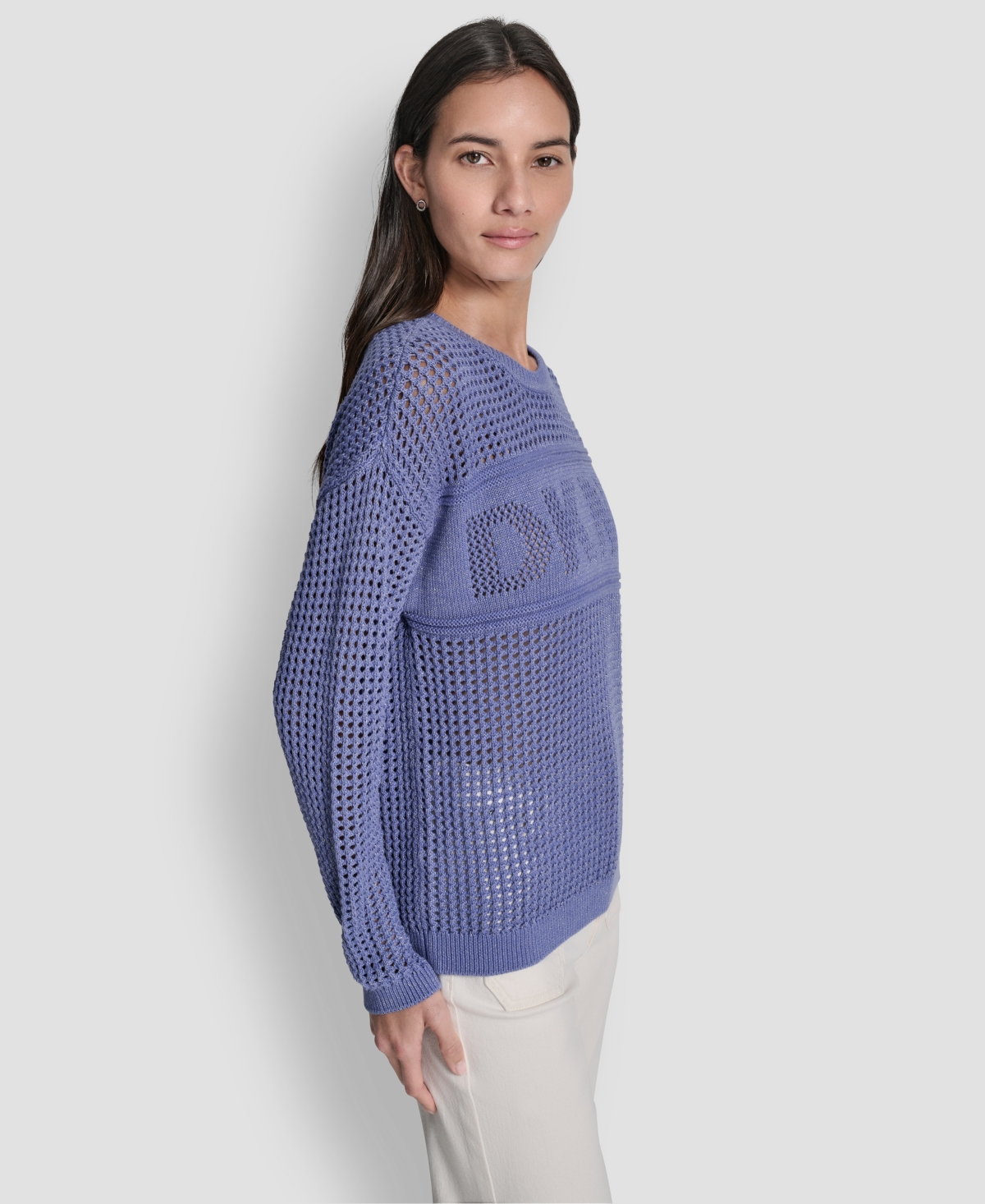 Dkny Jeans Petite Long-Sleeve Crewneck Sweater