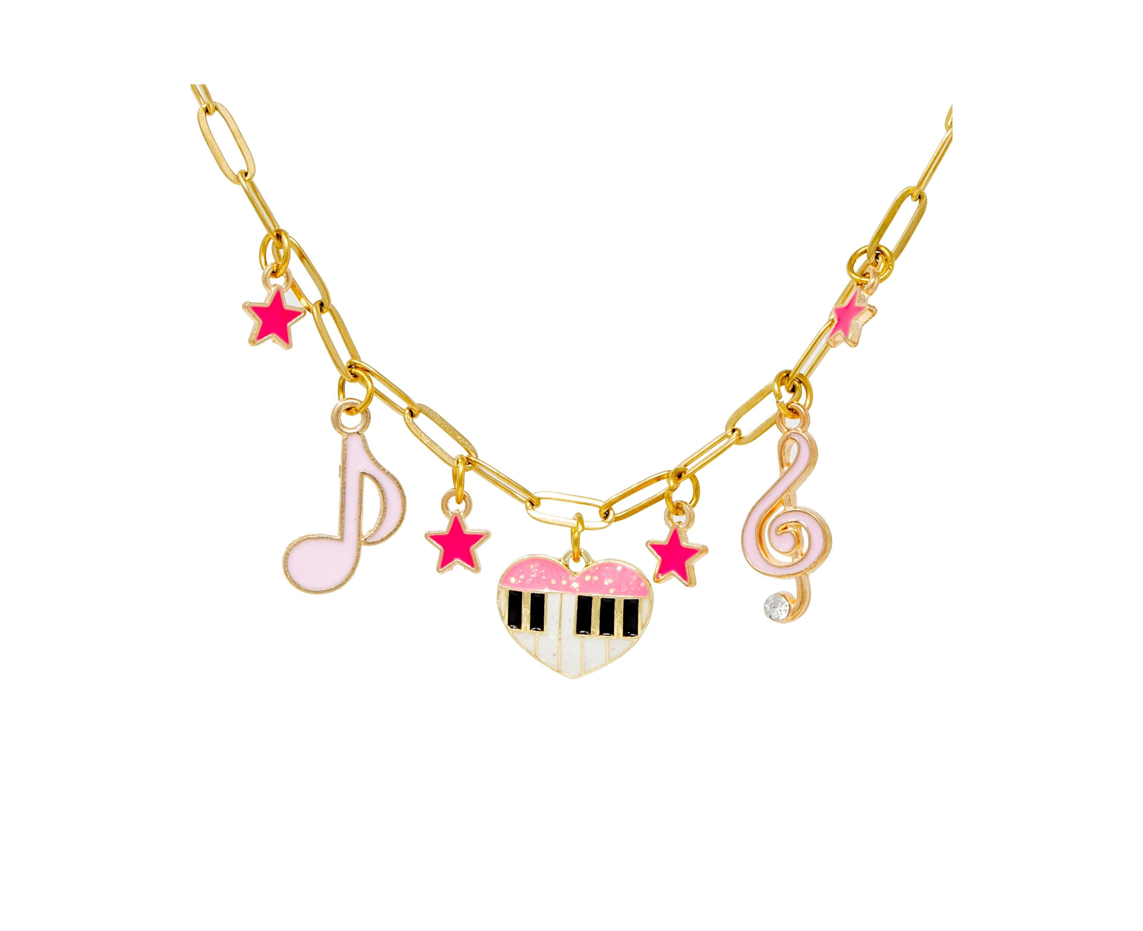 Zomi Gems Girls Music Multi Charm Necklace with Piano