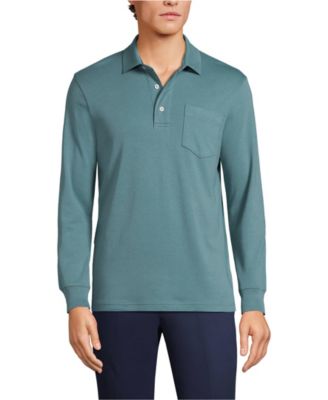 Men's Long Sleeve Cotton Supima Polo Shirt with Pocket