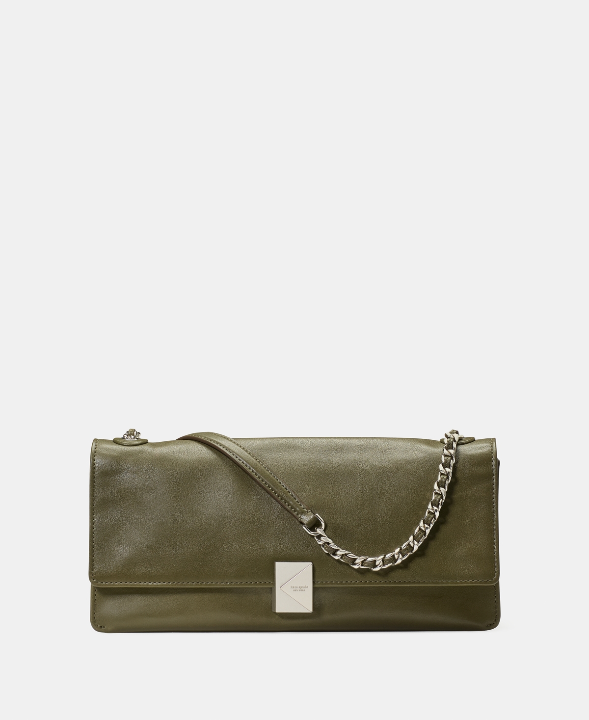 Kate Spade Deco Fine Grain Leather Soft Shoulder Bag In Green