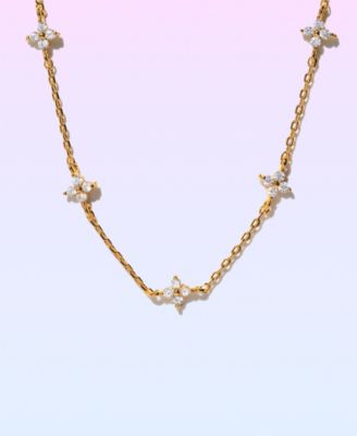 Crystal Shimmer Gold Plated Blossom Anklet