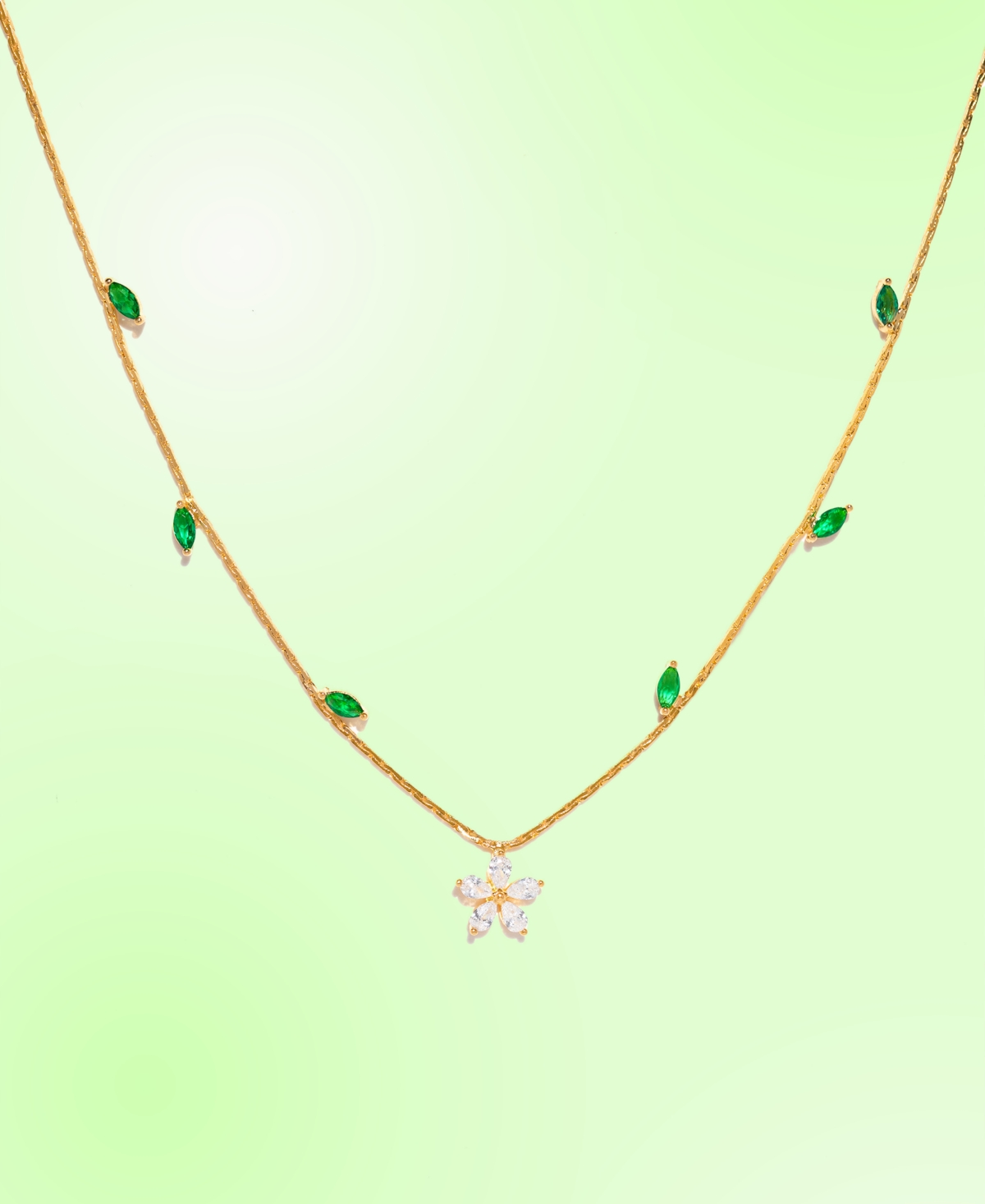 Girls Crew Crystal Fresh Bloom Gold Plated Necklace In Gold