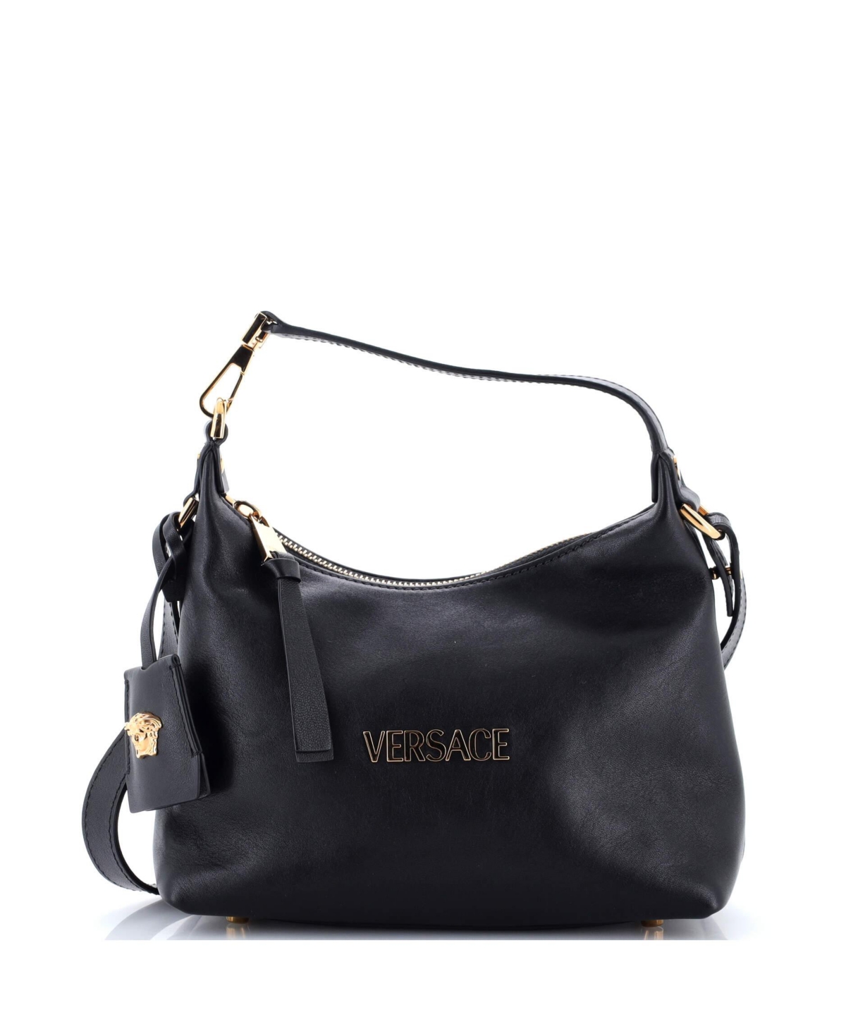 Pre-Owned Versace Tag Hobo Leather