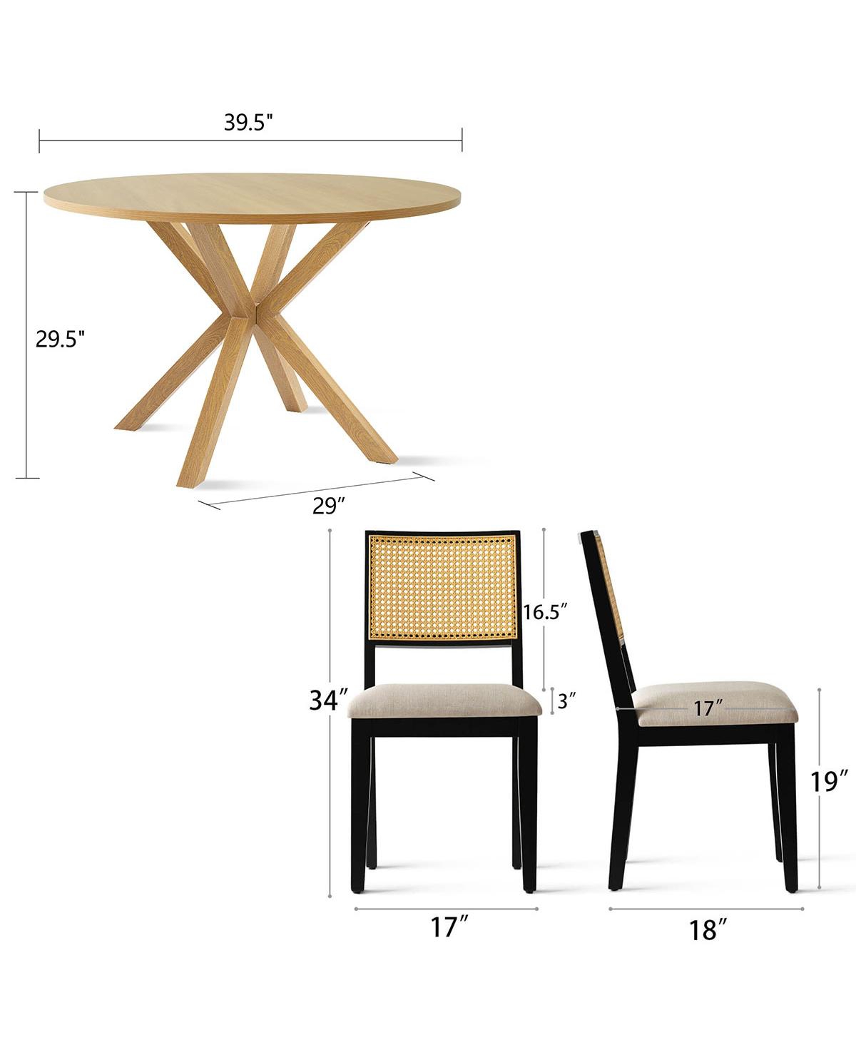 Maison Boucle 5-Piece Round Dining Set for Small Kitchen or Room