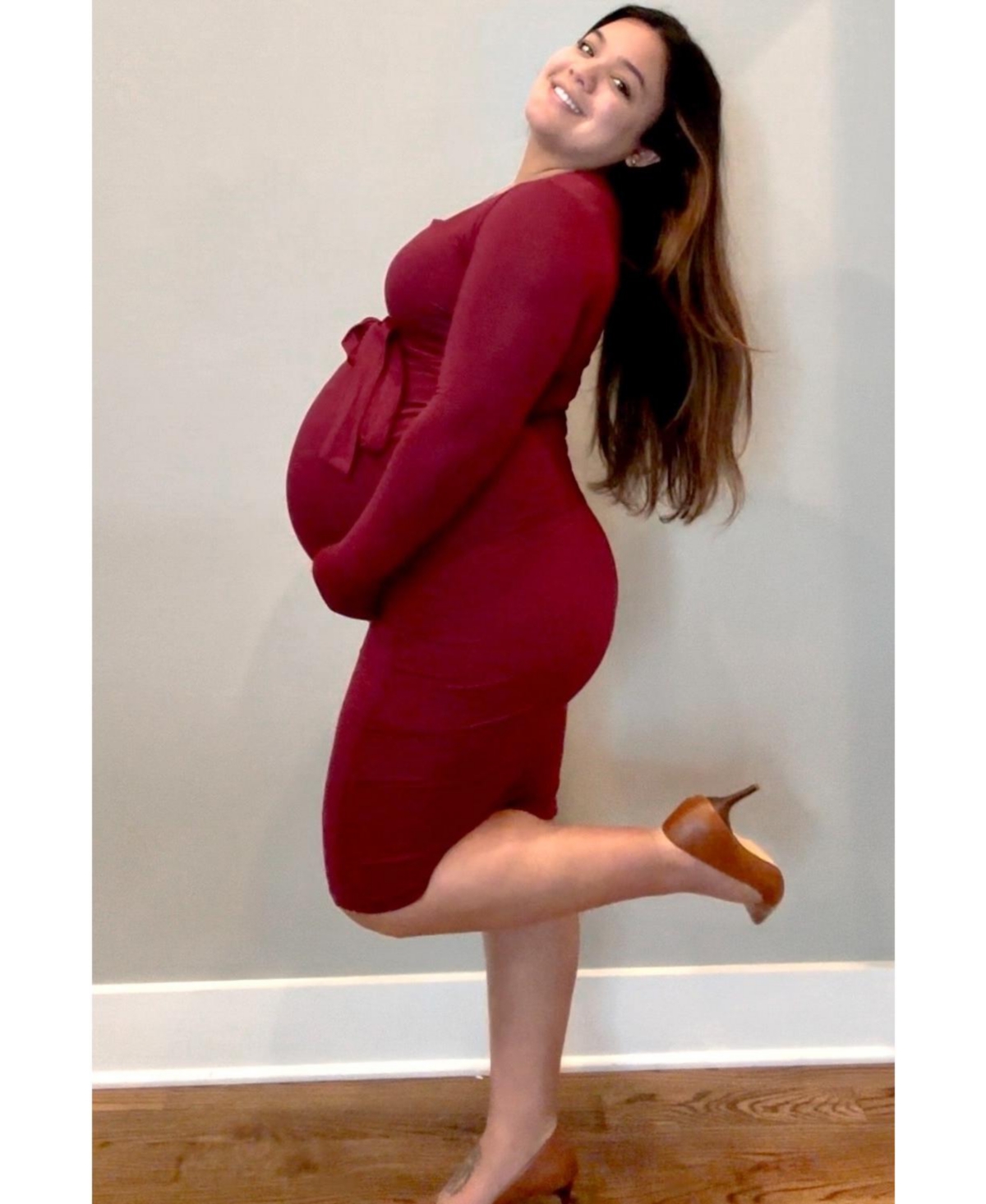 Pinkblush Maternity Basic Square Neck Midi Dress