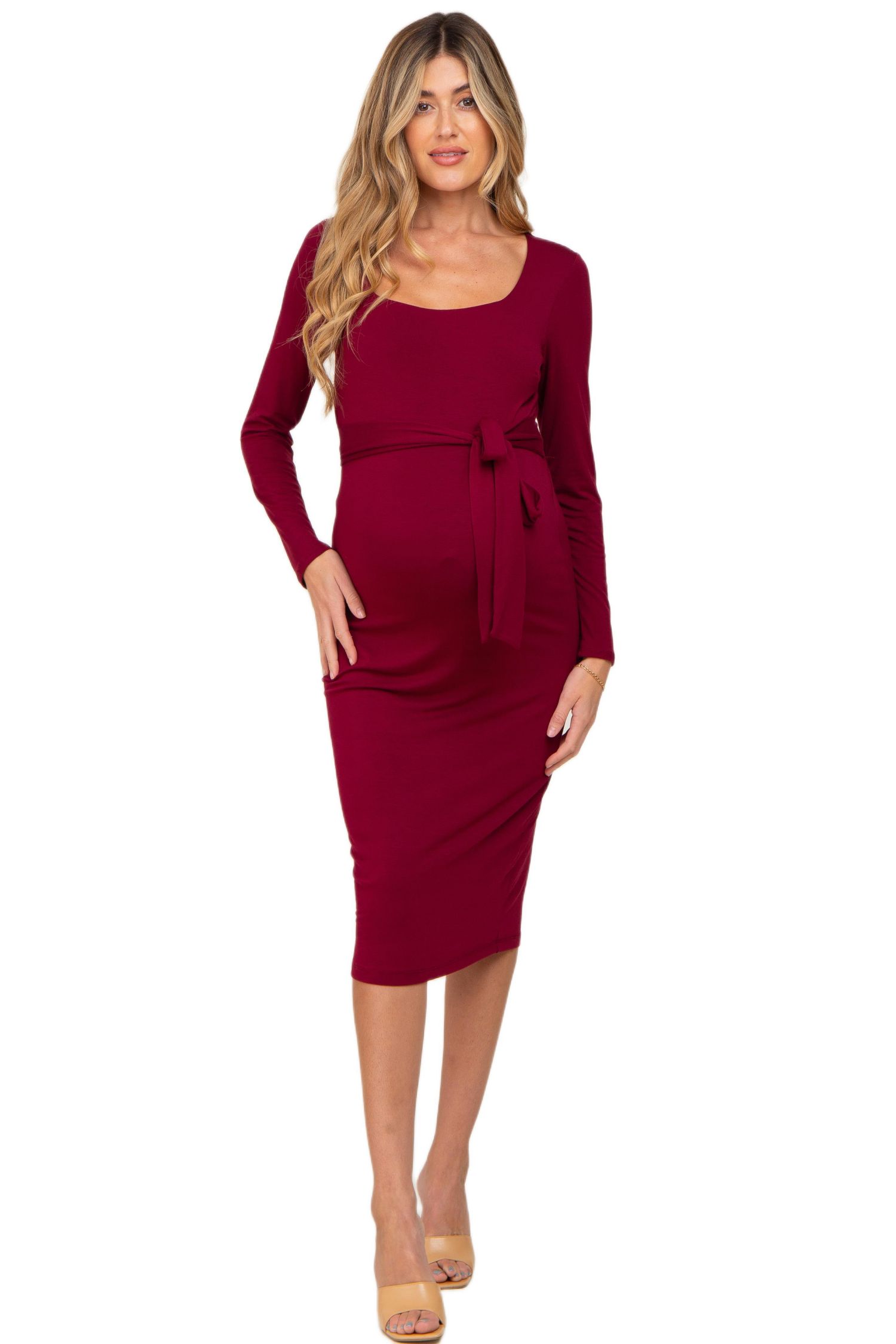 Women's Basic Square Neck Midi Dress