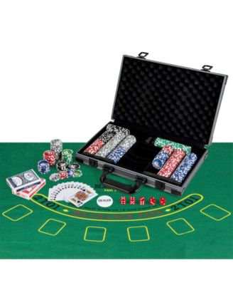 Texas Holdem Poker Chip Set Casino Poker Chips with 400 Pieces Chips-Black