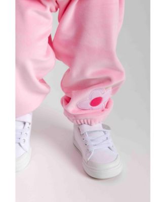 Baby Girls Velour Jogger Pants With Flower