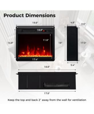 | Electric Fireplace Heater Insert | 18 Inch with Overheat Protection