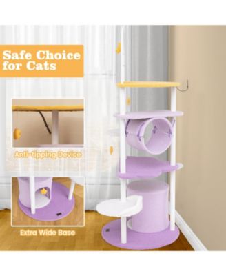 62 Inches Large Cat Tower with Metal Frame and Jumping Platforms