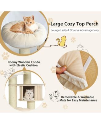 77.5-Inch Cat Tree Condo Multi-Level Kitten Activity Tower with Sisal Posts