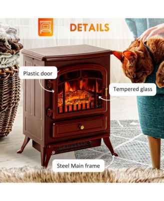 Freesding Electric Fireplace Heater with LED Log Flames,