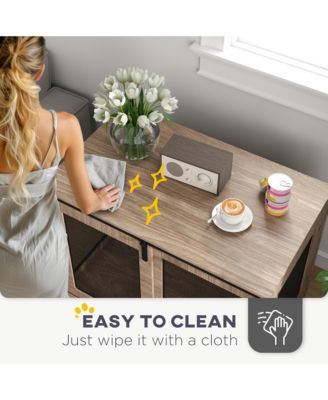 39" Dog Crate Furniture with Sliding Barn Door, for Large Dogs