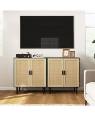 Bohemian Sideboard with 2 Rat Doors and Shelves,