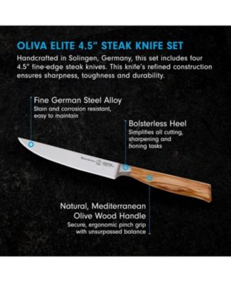 Oliva Elite Fine-Edge Steak Knife Set / 4 Pc.