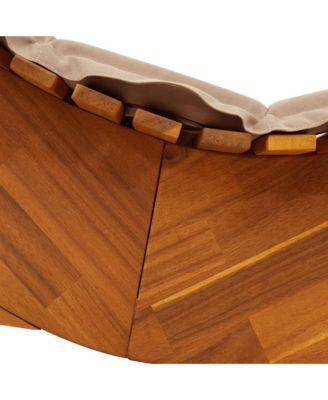 Rocking Sun Lounger with Cushion Solid Wood Acacia