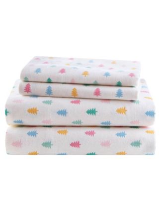 Novelty Printed Flannel 3-Pc. Sheet Set, Twin XL
