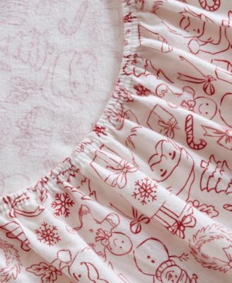 Novelty Printed Flannel 4-Pc. Sheet Set, Queen