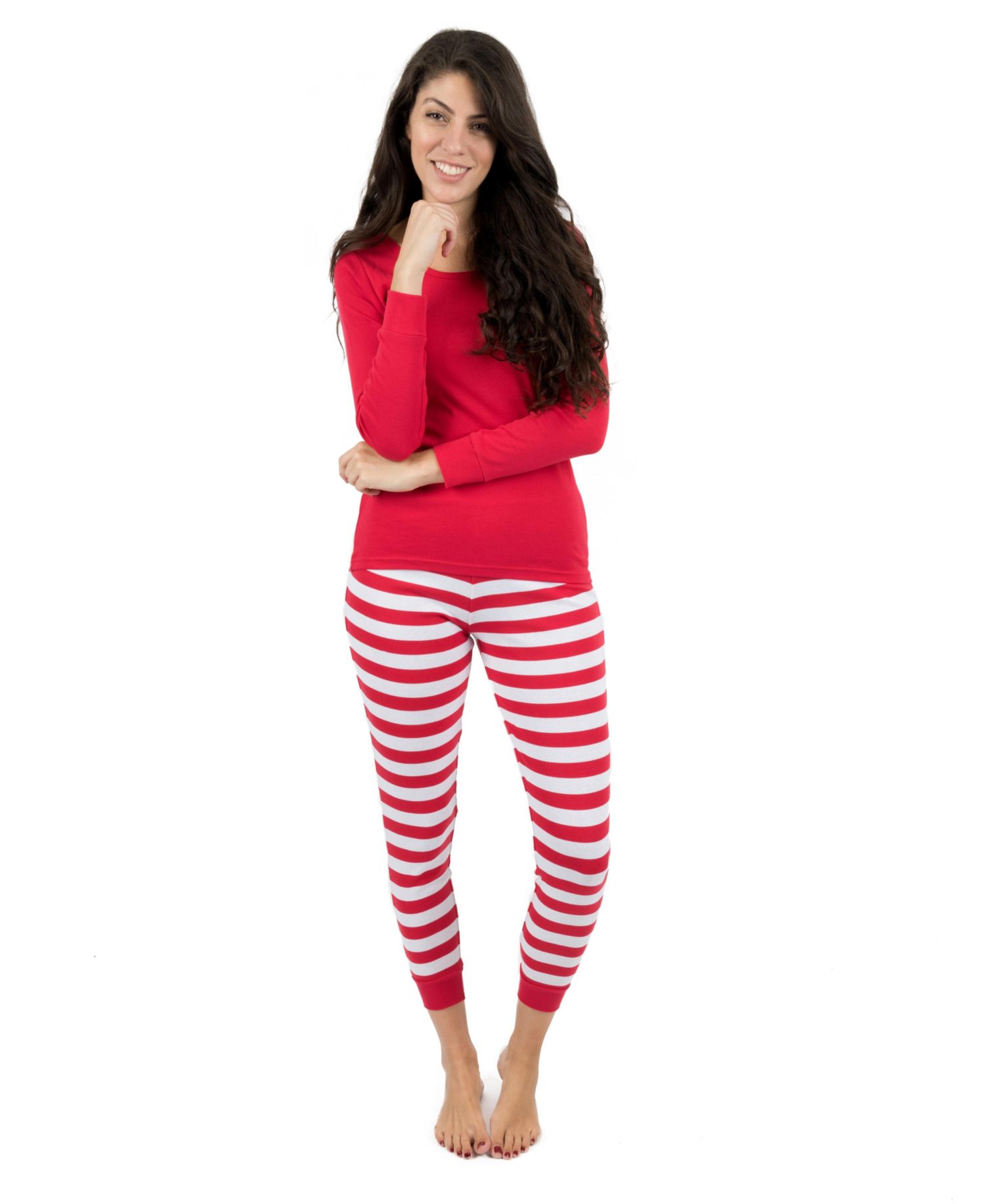 Однотонный Красный Top & Striped Pant