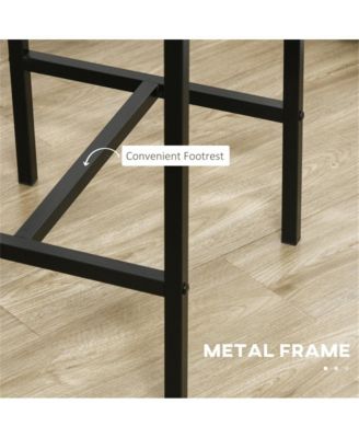 Counter Height Bar Table – 1 Pc, Wood & Metal, Footrest, Rectangular Dining Table