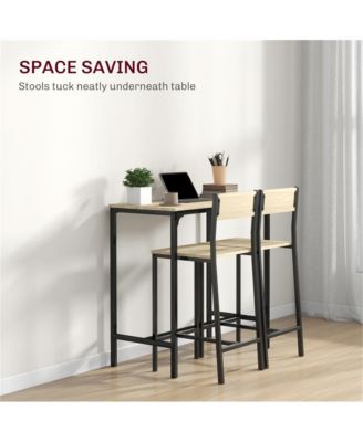 Counter Height Bar Table – 1 Pc, Wood & Metal, Footrest, Rectangular Dining Table