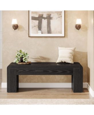 Farmhouse End of Bed Bench for Bedroom, 47.24-Inch Long Entryway Bench