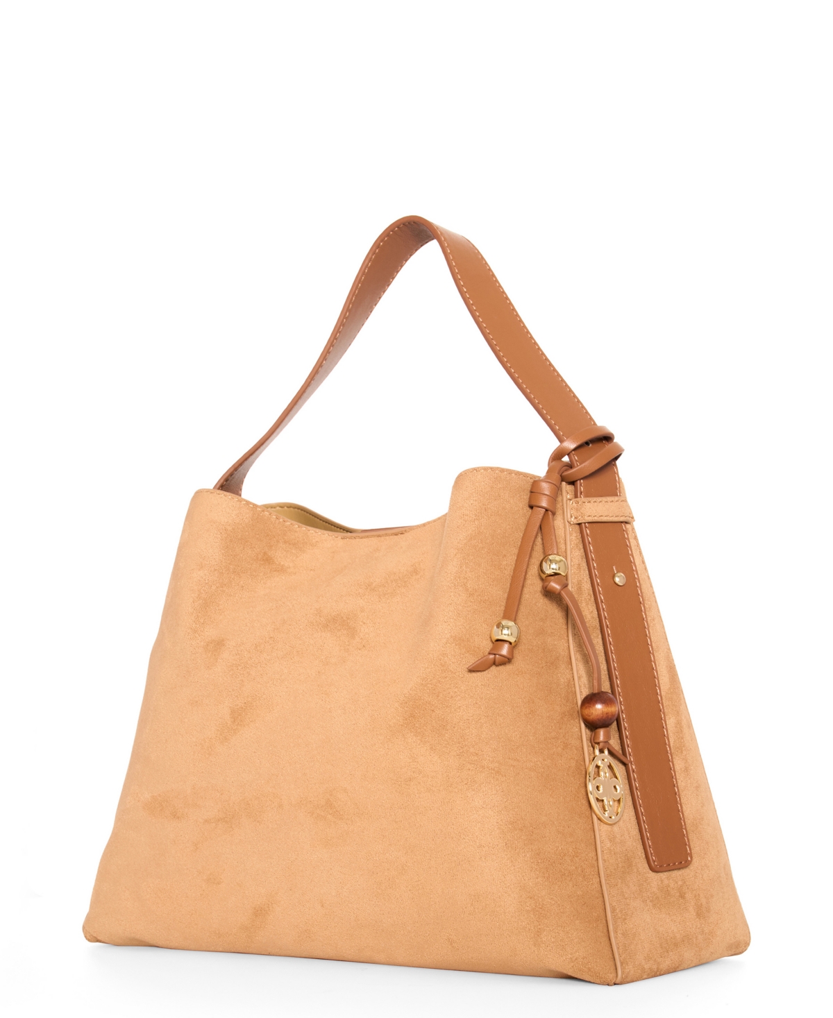 Like Dreams Solace Suede Top Handle Small Satchel Bag In Brown