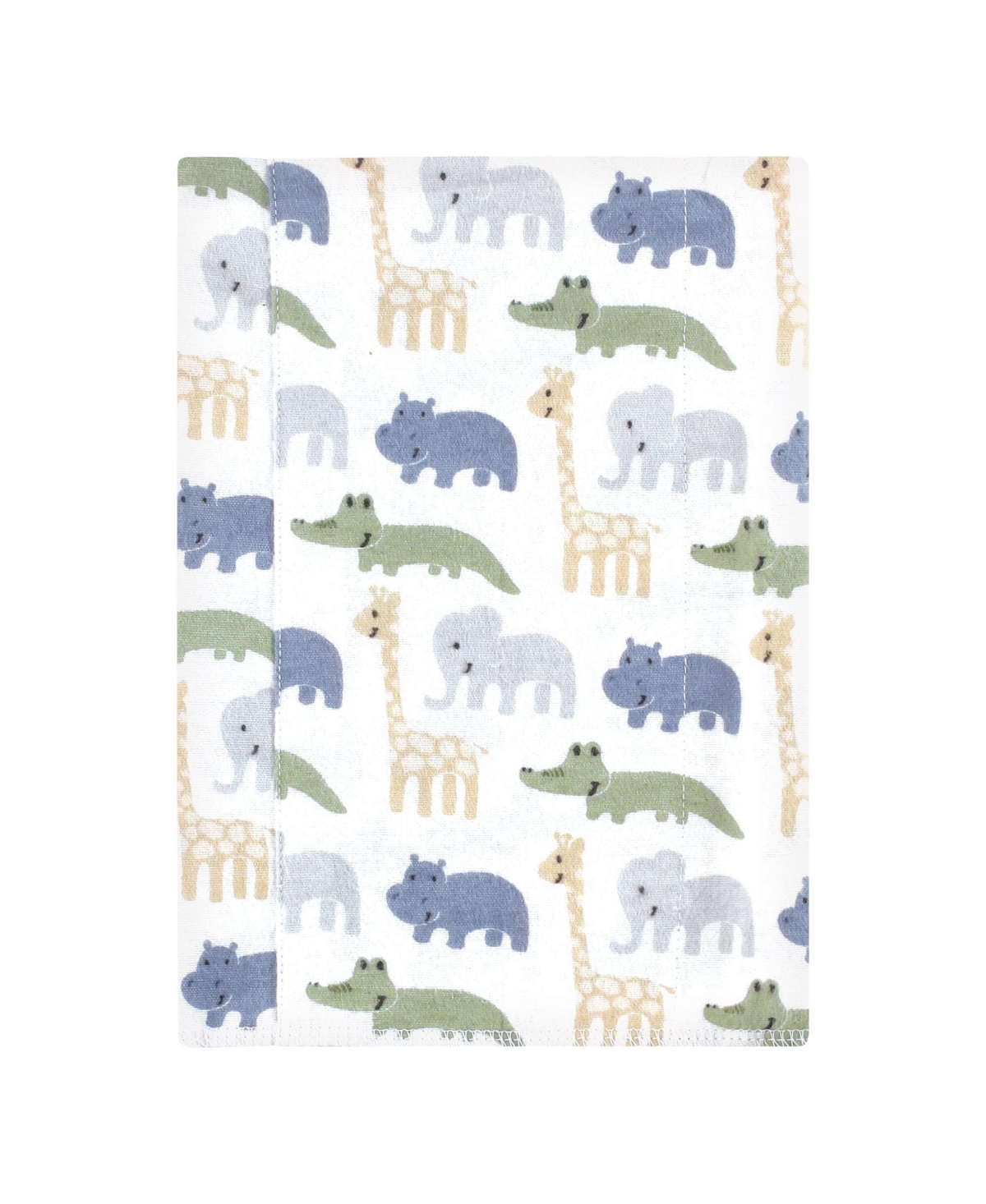 Hudson Baby Cotton Flannel Burp Cloths -Pack, Wild Leaf Safari