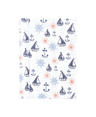 Cotton Flannel Burp Cloths 4-Pack, Sunshine And Sailboats
