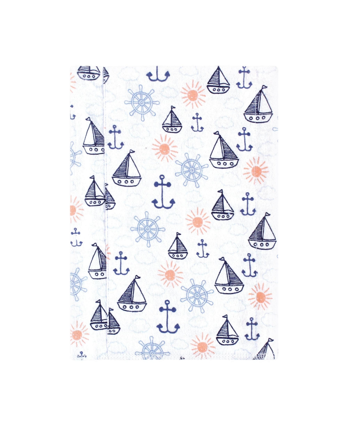 Hudson Baby Cotton Flannel Burp Cloths -Pack, Sunshine And Sailboats