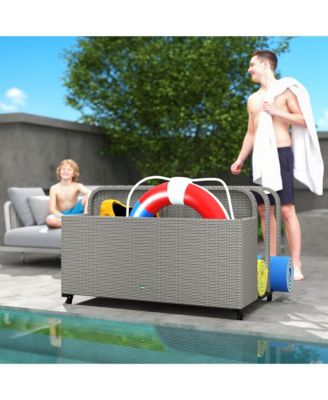 Wicker Pool Float Storage Organizer, Pool Float Holder, Mixed