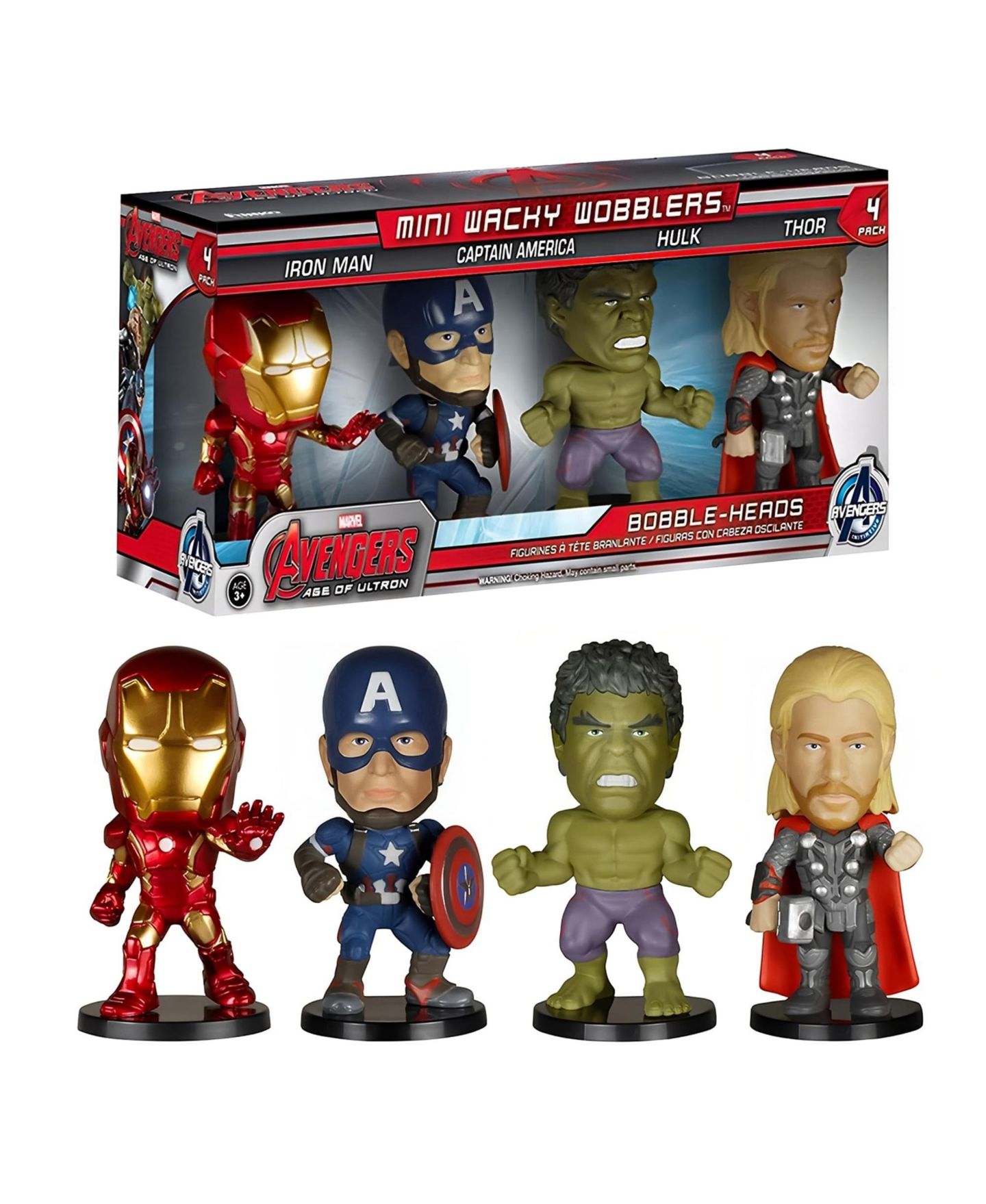 Детские фигурки Funko Marvel Avengers Age of Ultron Mini Wacky Wobbler 3" 4-Pack — фото 1