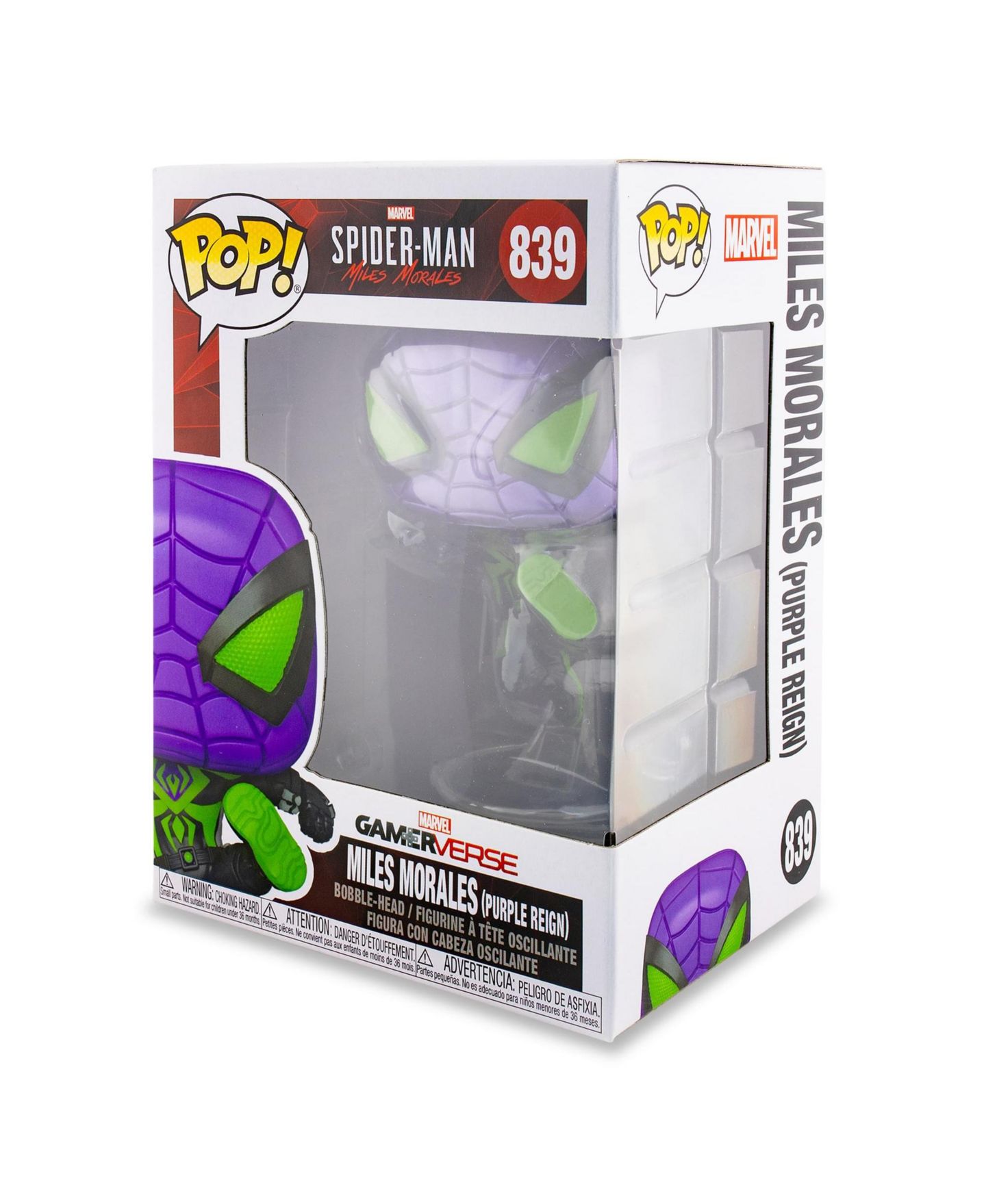 Детская фигурка Funko Pop! Miles Morales Purple Reign Suit 3.75" Stylized Vinyl Figure, Ages 3+ — фото 6