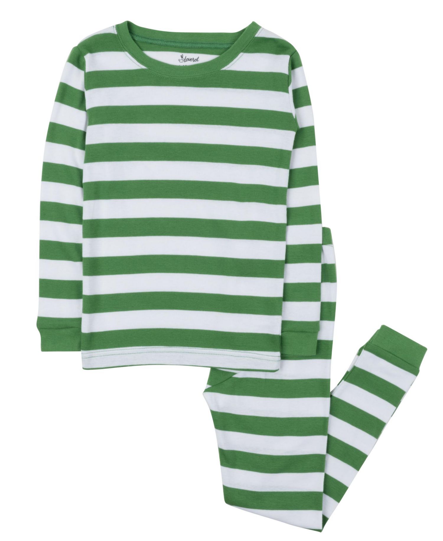 Kids Two Piece Cotton Striped Holiday Pajamas