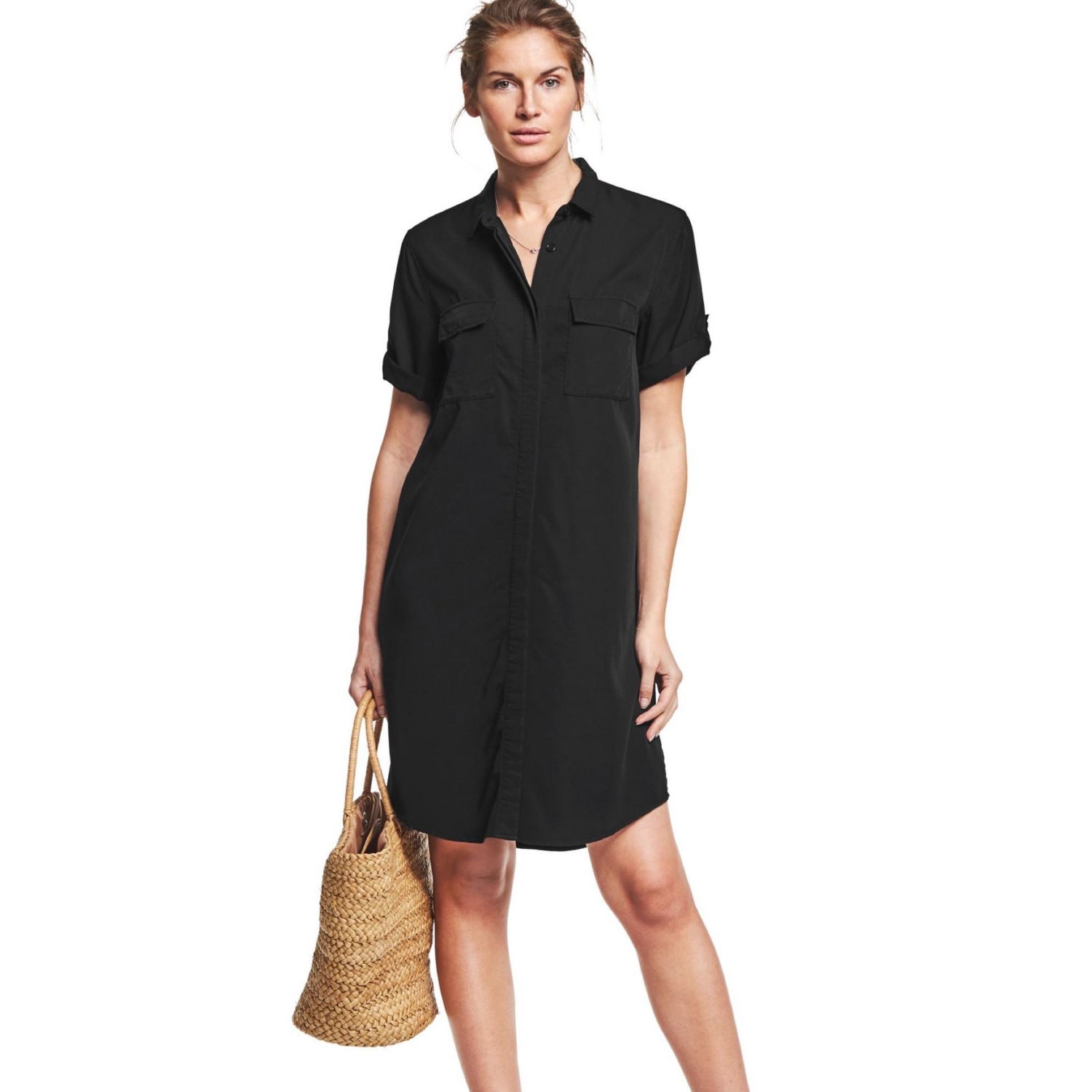 Women's Button Front Linen Shirtdress
