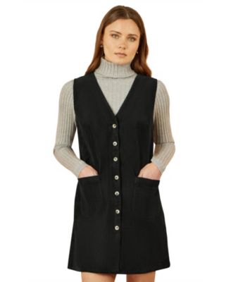 Women's Cord Tunic Dress With Pockets