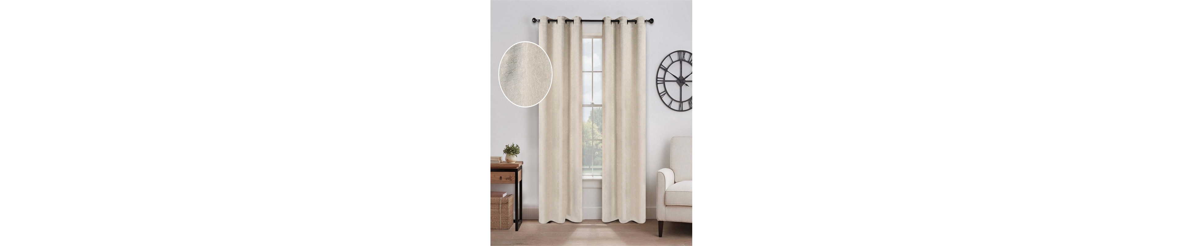 Superior Senna Textured Room Darkening Grommet Curtain Panels Set of 2