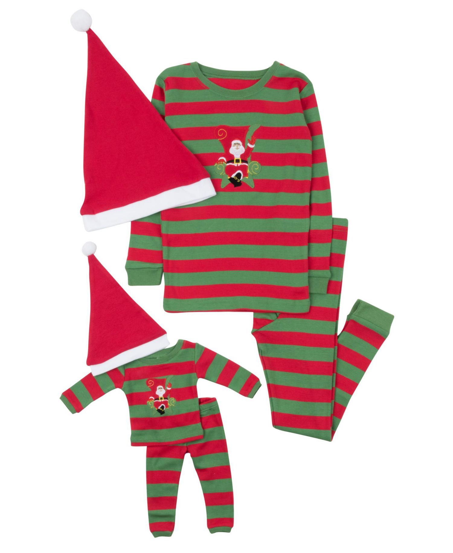 Matching Girls and Doll Cotton Holiday Pajamas