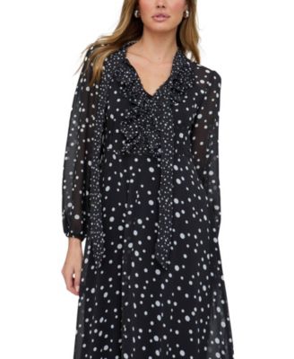 Women's Margot Ruffle Neck Spot Print Maxi Dress