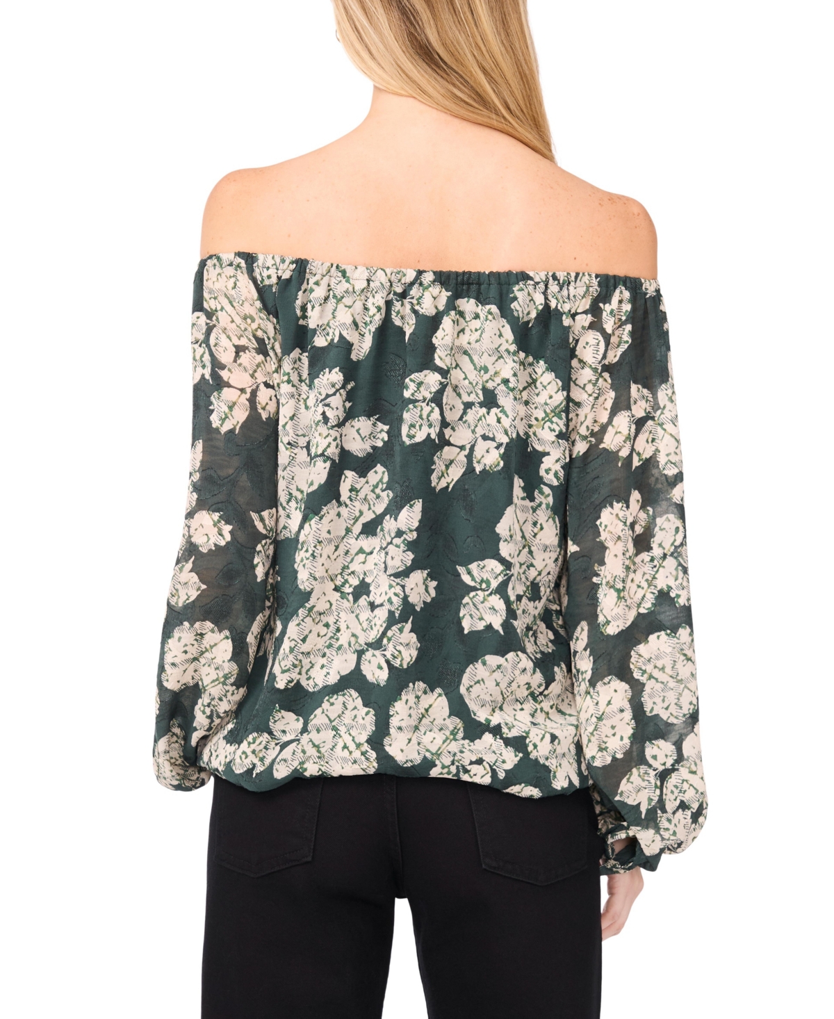 Vince Camuto Women's Floral Off-The-Shoulder Long-Sleeve Blouse