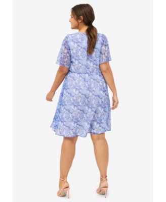 Women's Ruffled V-Neck Empire Dress