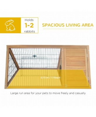 46" x 24" Wooden A-Frame Outdoor Rabbit Cage Small Animal Hutch,