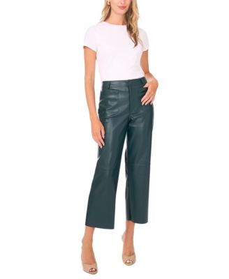 Women's Faux-Leather Wide Leg Pants