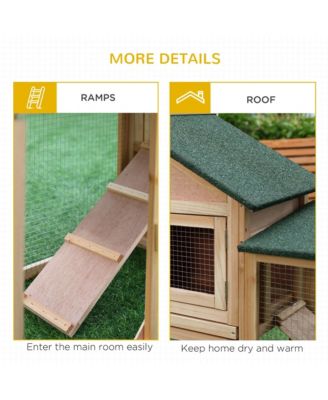 83" Wooden Rabbit Hutch House with Run