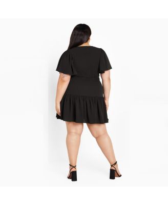 Plus Size Catherine Faux Wrap Tier Dress