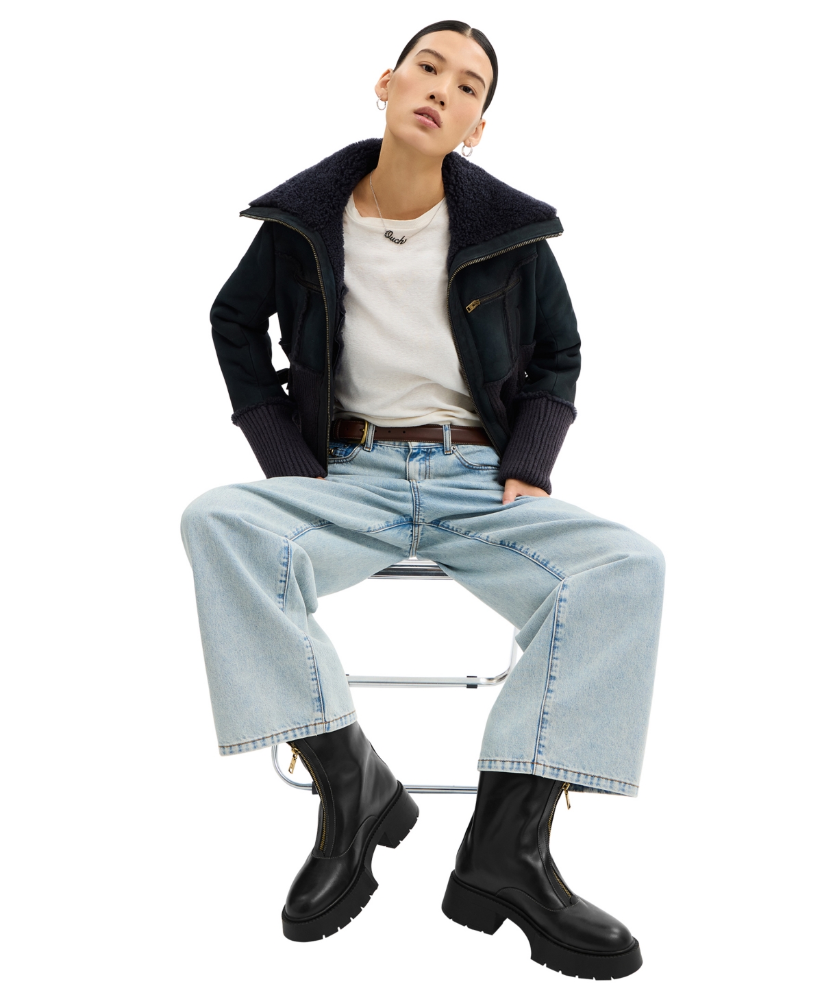 Coach Women's Leah Platform Front Zip Booties